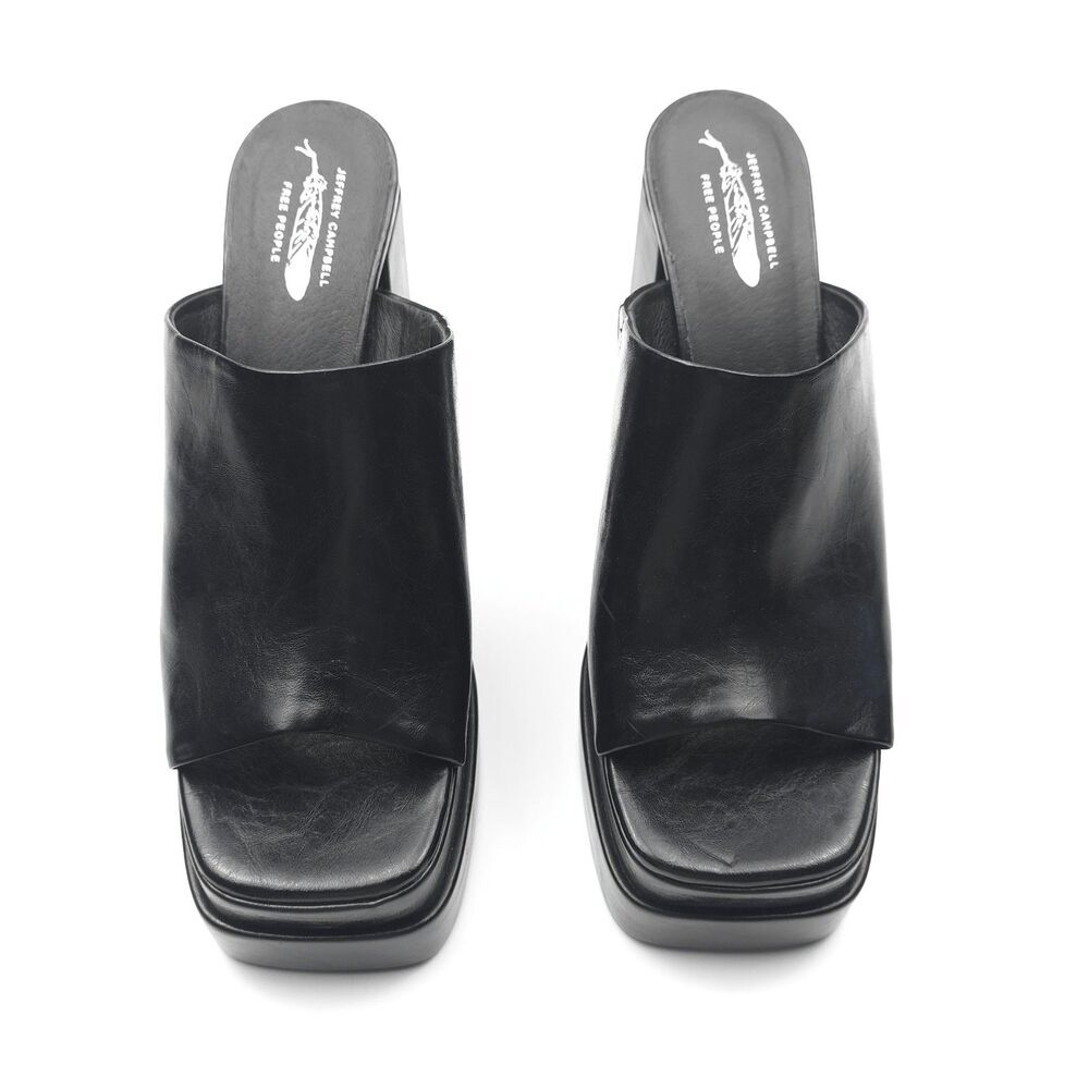 NEW Jeffrey Campbell Free People Luna Luv Mule Black Platform 90s Clean Girl Y2k - Picture 4 of 11